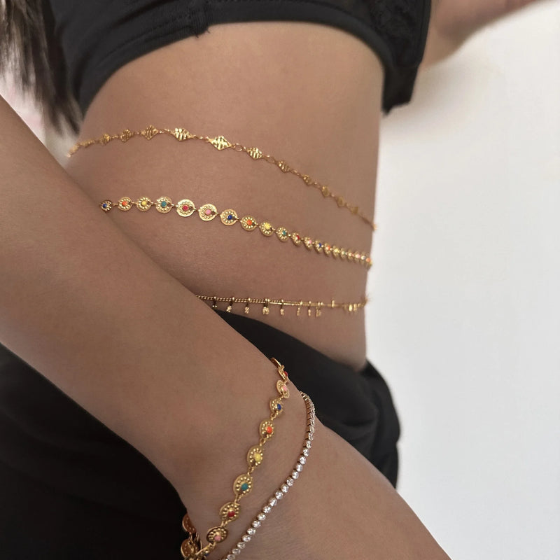 Punk Rhinestone Belly Waist Chain