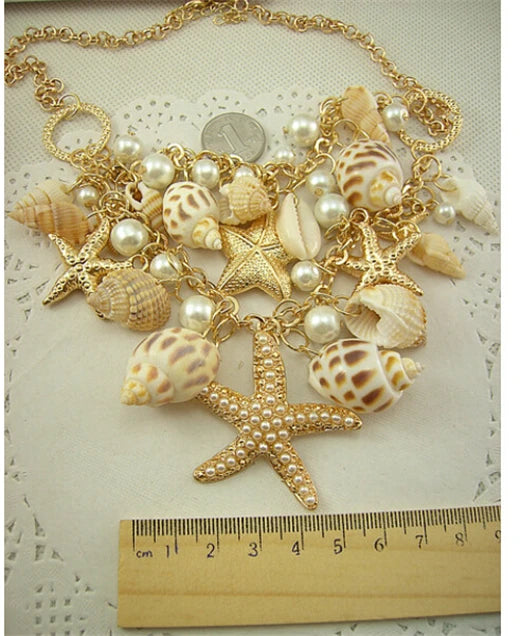 Layered Shell & Starfish Pearl Choker