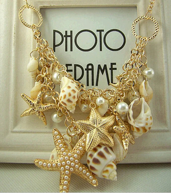 Layered Shell & Starfish Pearl Choker