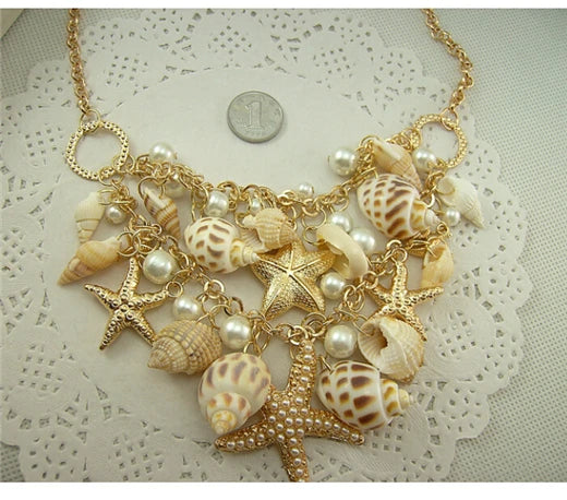 Layered Shell & Starfish Pearl Choker