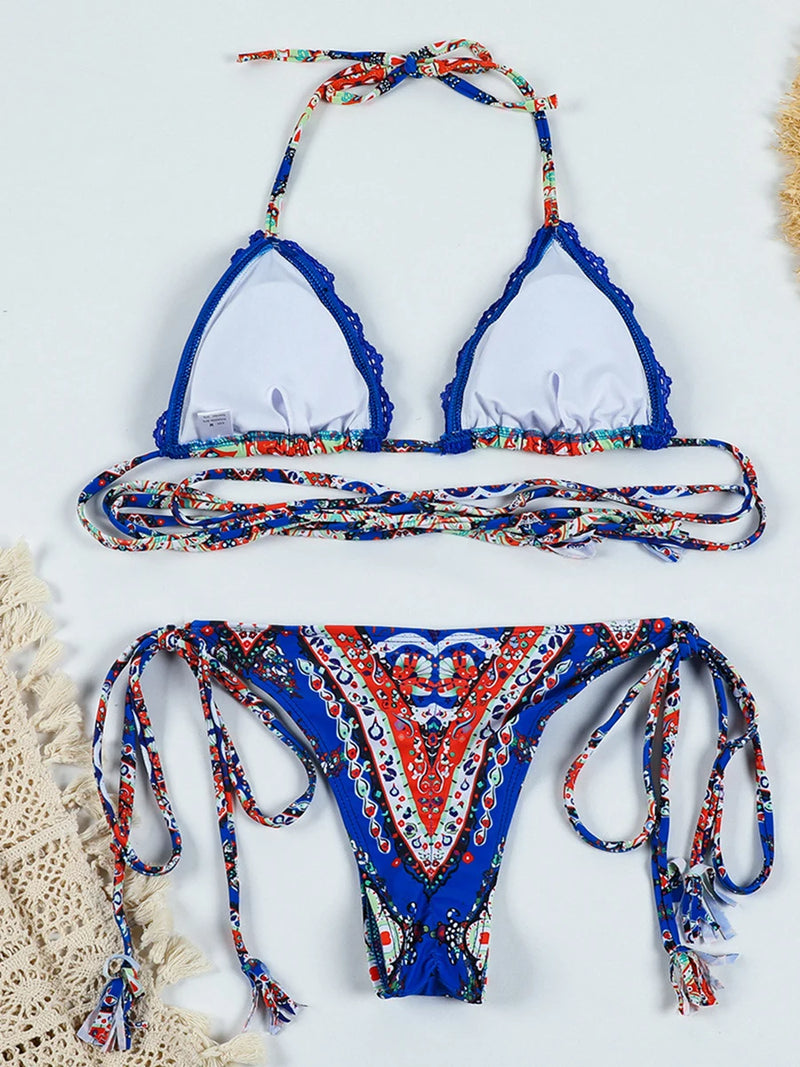 2025 Micro Bikini Set – Brazilian Thong Push-Up Swimwear