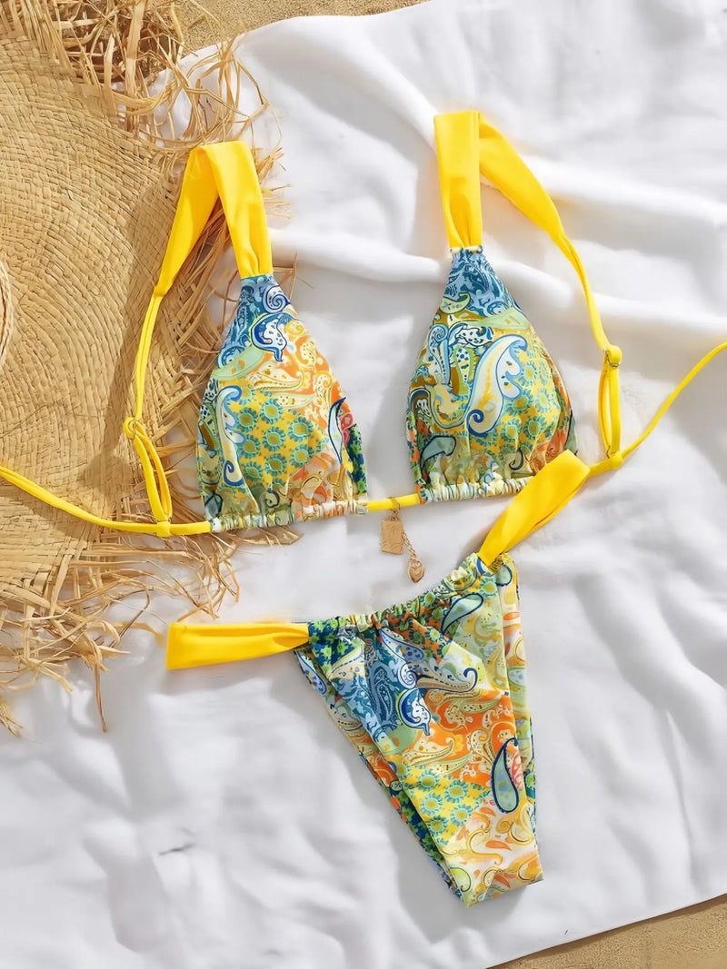 Printed Split Bikini – Sexy Women's Swimsuit for Beach Vacation