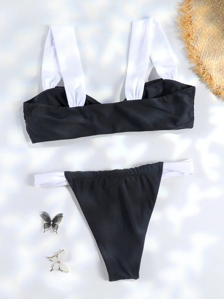 Miyouj High-Cut Push-Up Two-Piece Bikini – Black