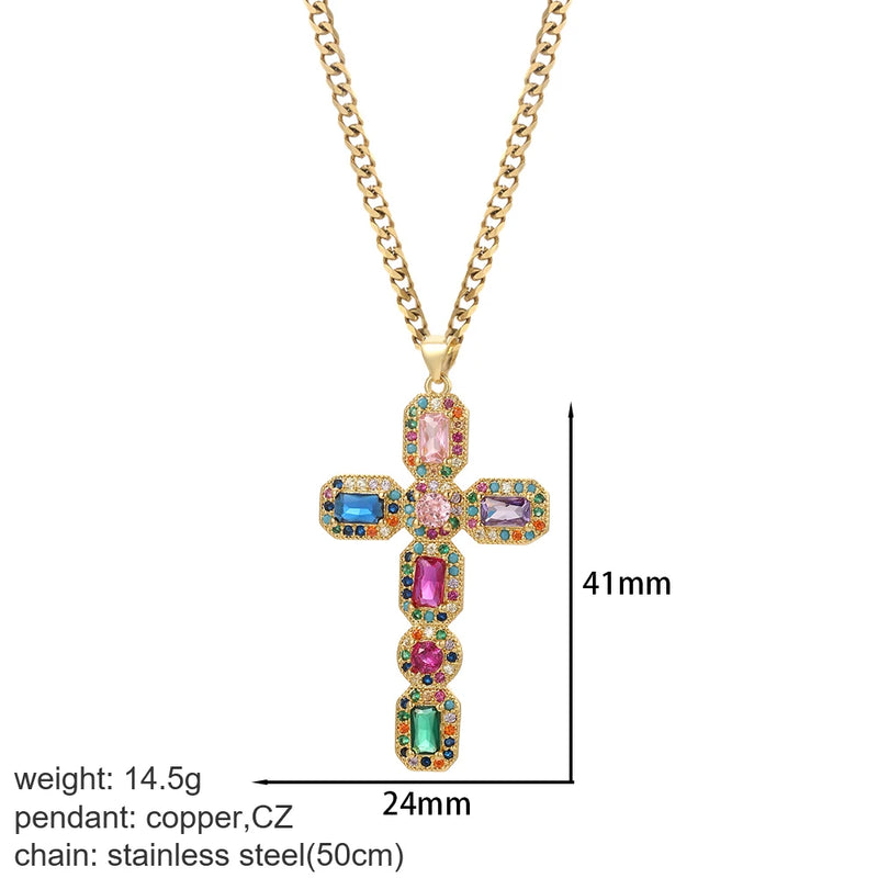 Gold Our Lady Cross Choker Necklace
