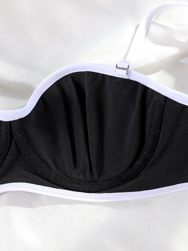 Miyouj High-Cut Push-Up Two-Piece Bikini – Black