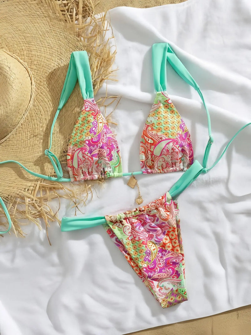 Printed Split Bikini – Sexy Women's Swimsuit for Beach Vacation