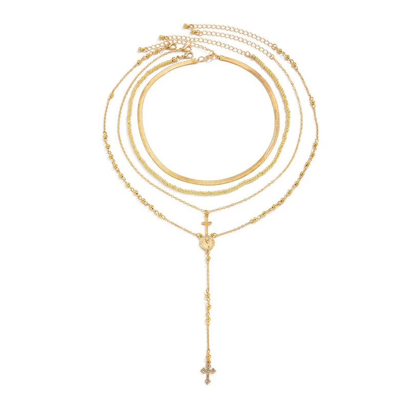 3-Piece Cross Pendant Necklace Set