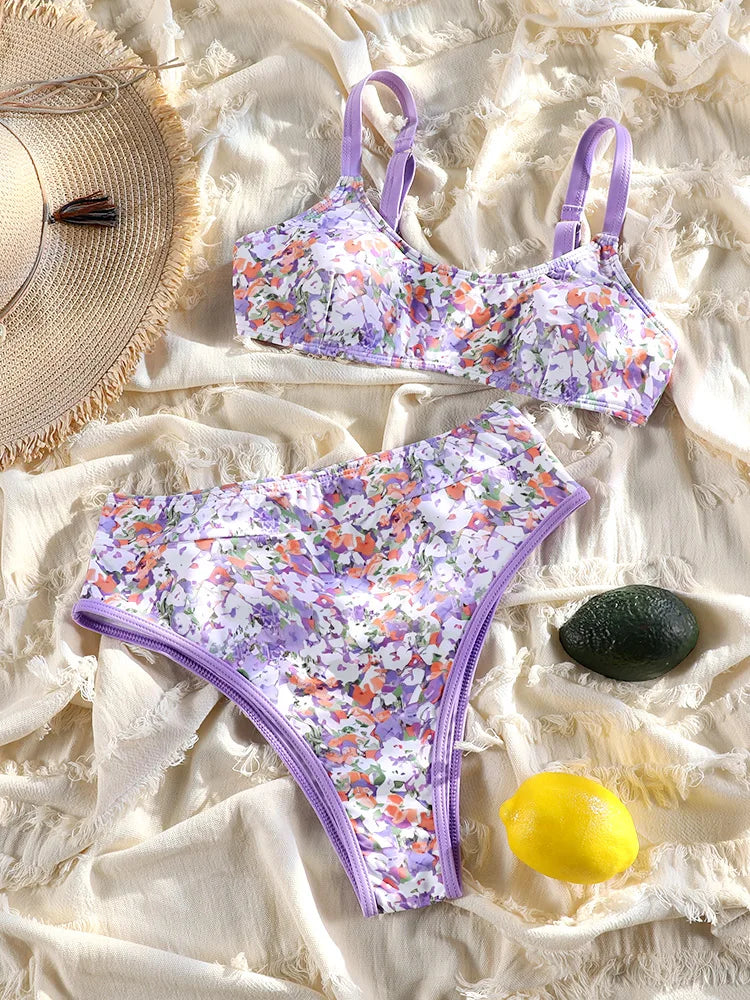 2025 Printed Bikini Set – Sexy Two-Piece Bandage Swimsuit for Women