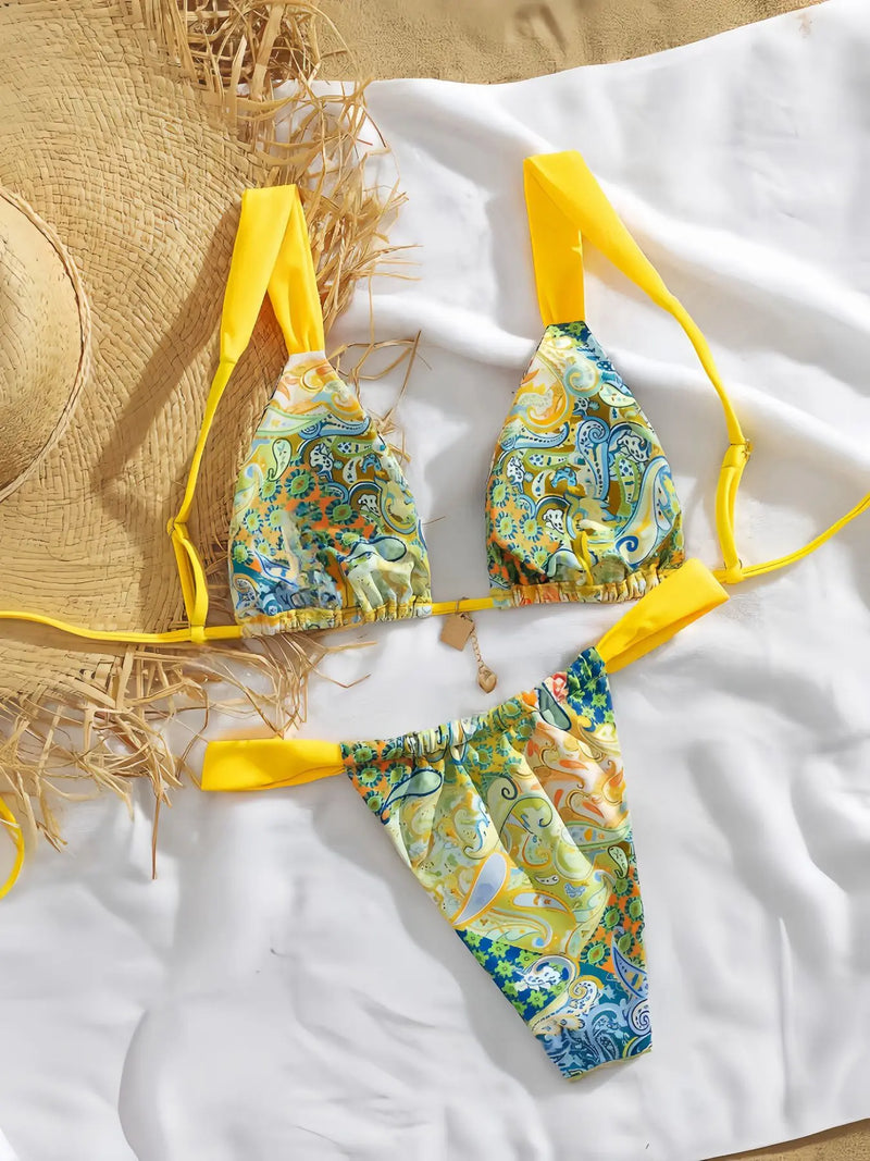 Printed Split Bikini – Sexy Women's Swimsuit for Beach Vacation