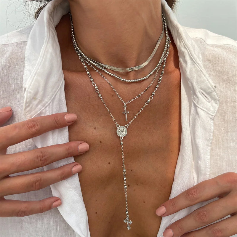 3-Piece Cross Pendant Necklace Set