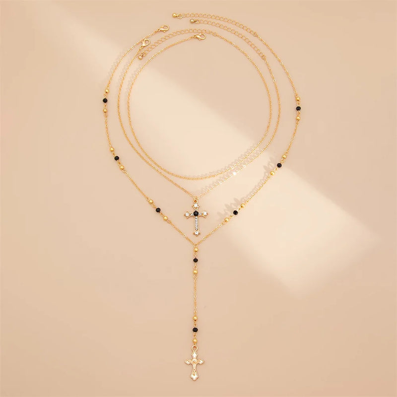 3-Piece Cross Pendant Necklace Set