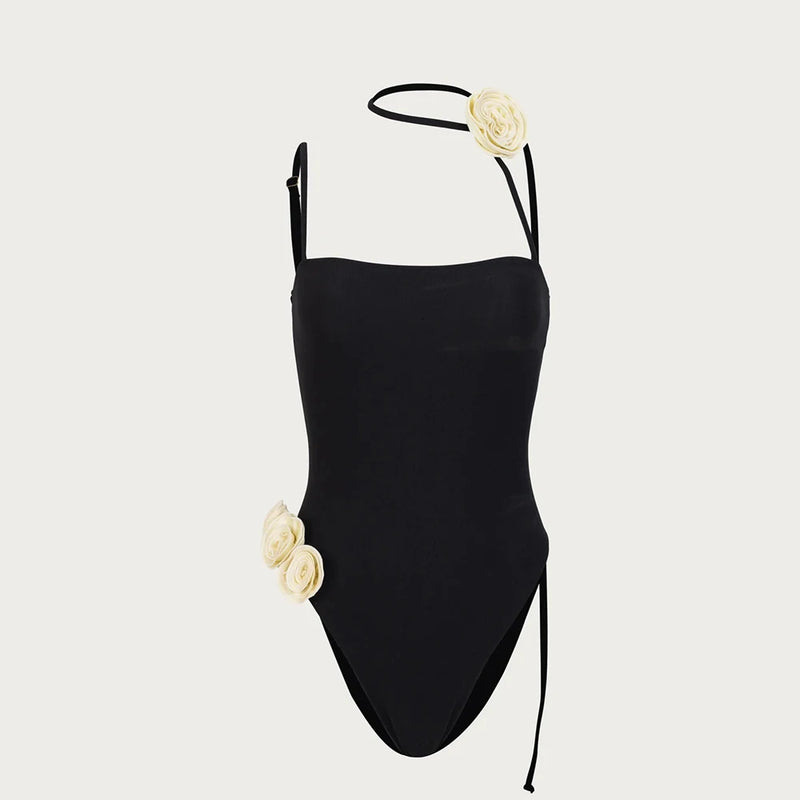 Rosette Choker One-Piece Swimsuit – 2025