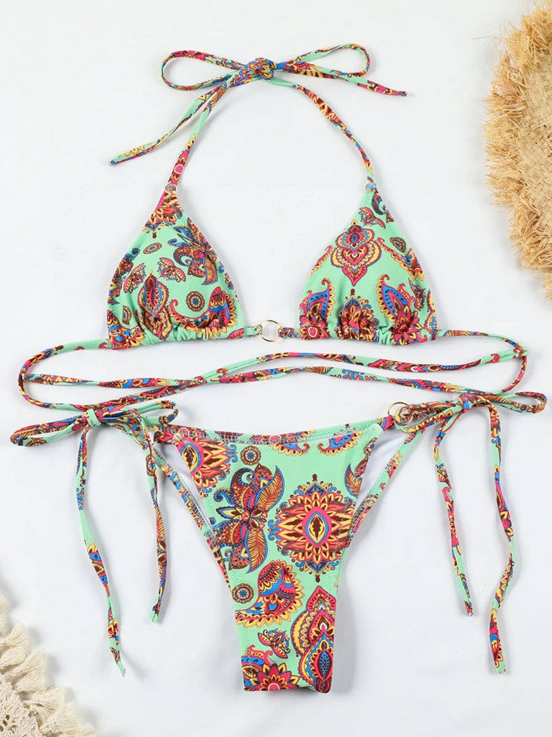 2025 Micro Bikini Set – Brazilian Thong Push-Up Swimwear