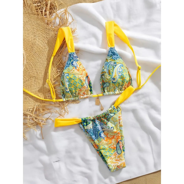 Printed Split Bikini – Sexy Women's Swimsuit for Beach Vacation