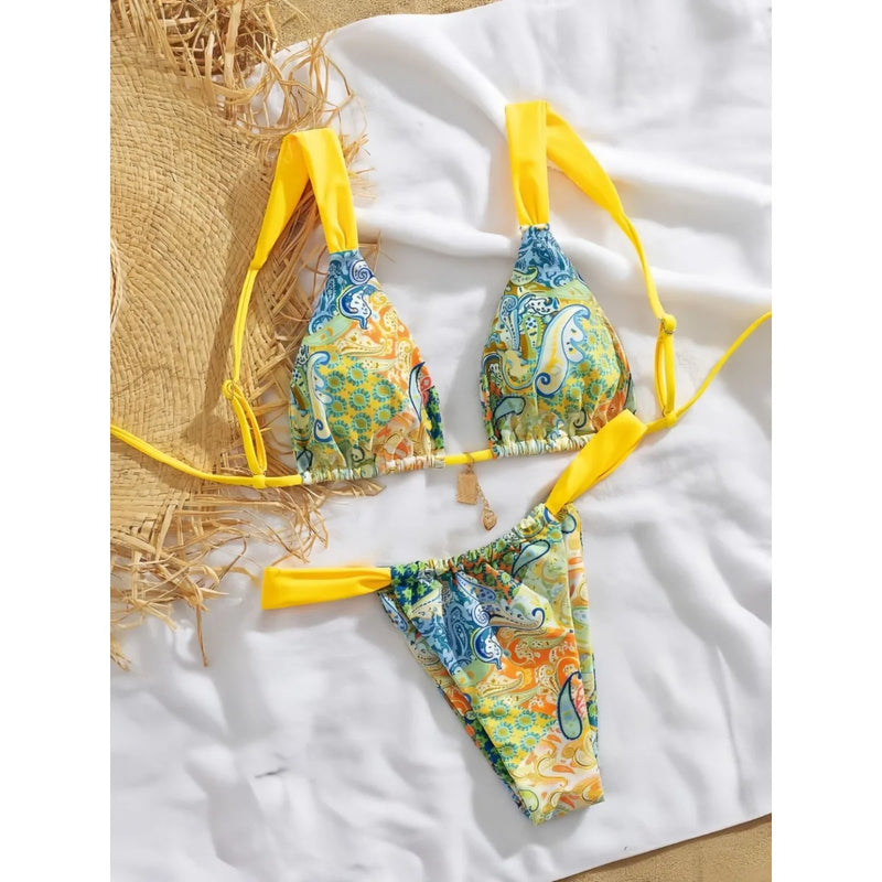 Printed Split Bikini – Sexy Women's Swimsuit for Beach Vacation