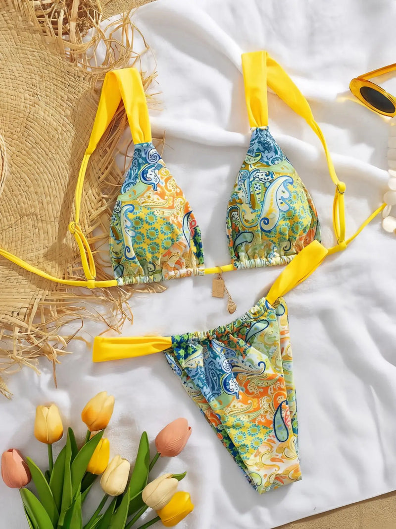 Printed Split Bikini – Sexy Women's Swimsuit for Beach Vacation