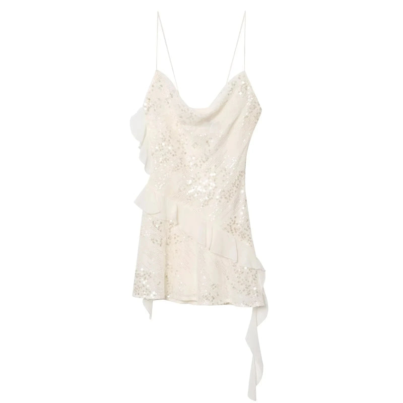 Sequined Tiered Mini Cami Dress