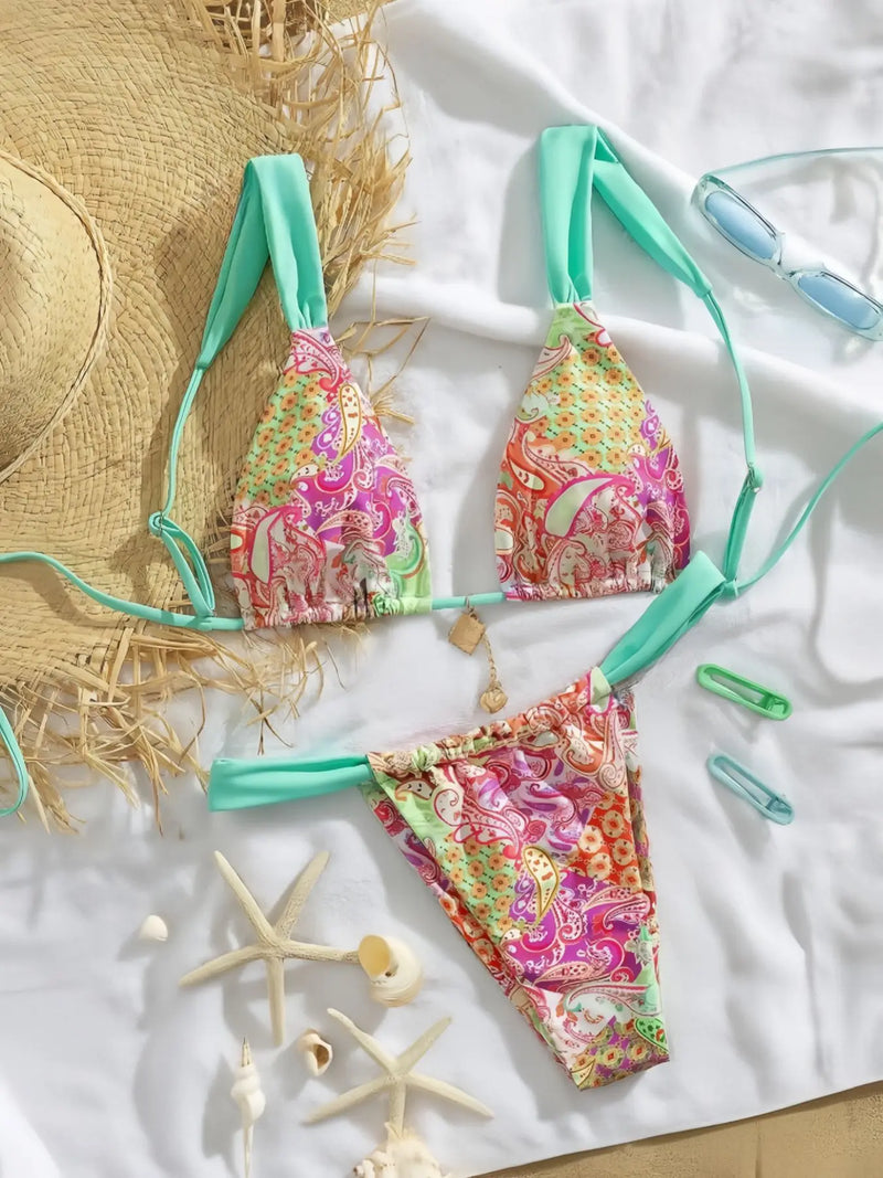 Printed Split Bikini – Sexy Women's Swimsuit for Beach Vacation