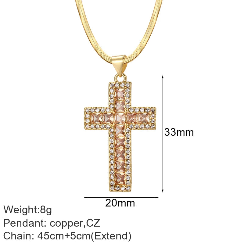 Gold Our Lady Cross Choker Necklace
