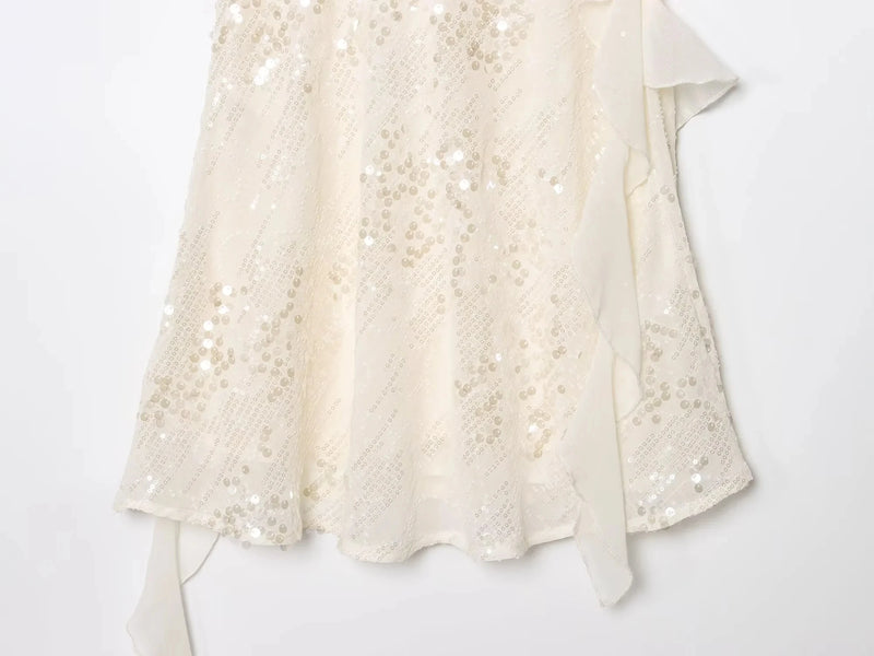 Sequined Tiered Mini Cami Dress