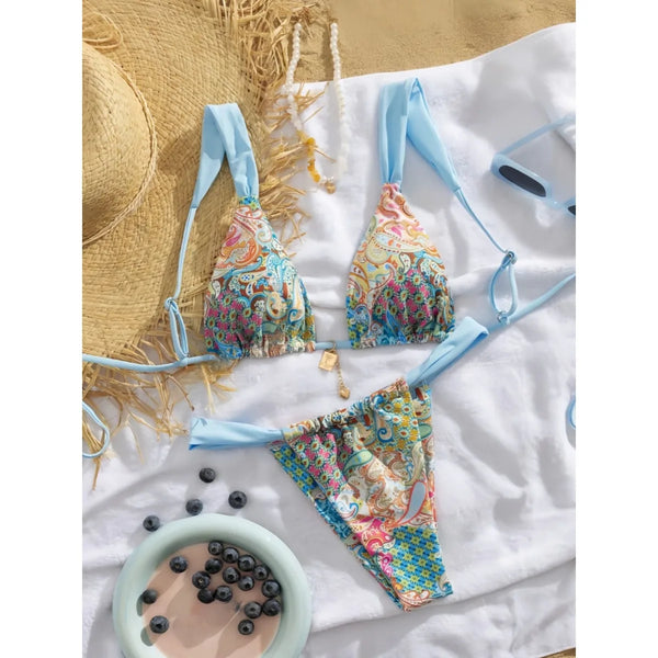 Printed Split Bikini – Sexy Women's Swimsuit for Beach Vacation