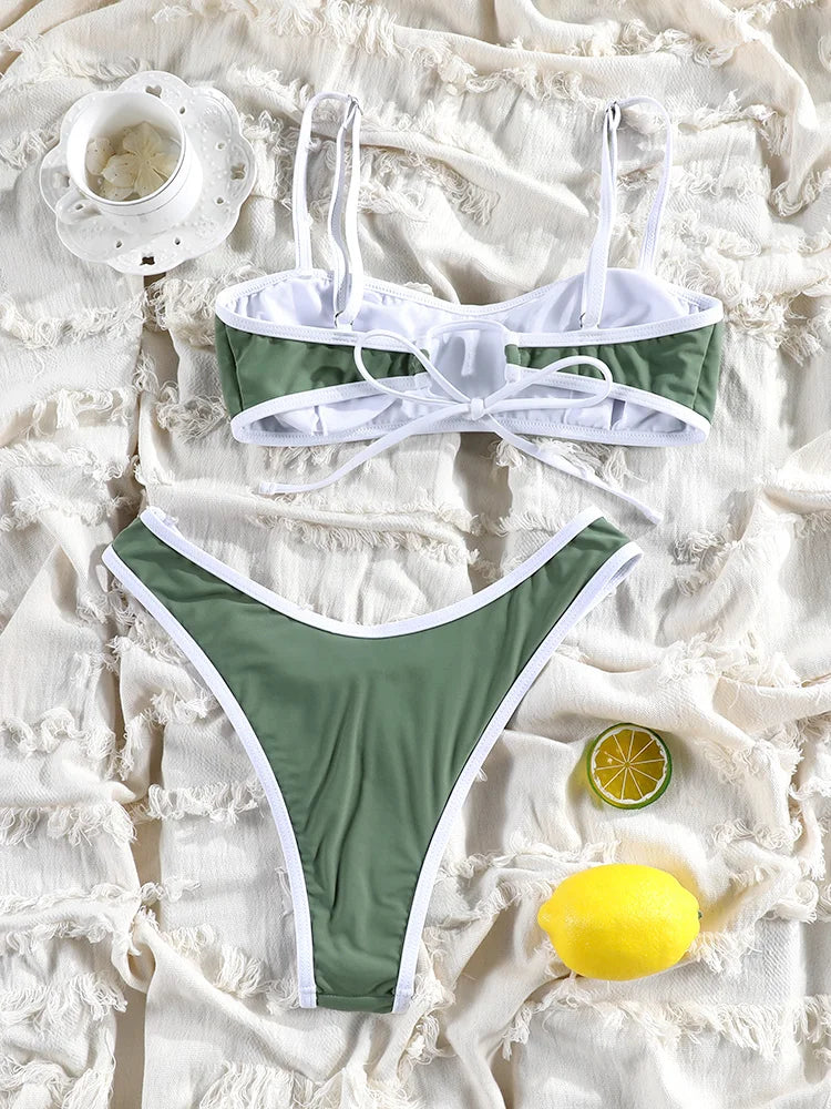 2025 Printed Bikini Set – Sexy Two-Piece Bandage Swimsuit for Women