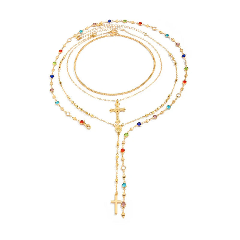 3-Piece Cross Pendant Necklace Set