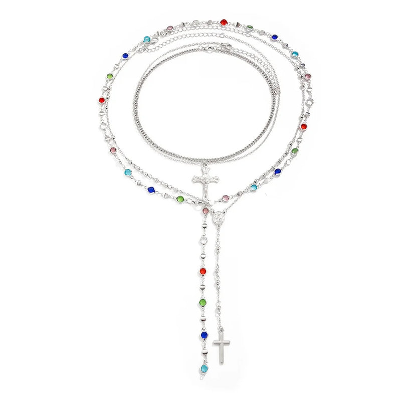 3-Piece Cross Pendant Necklace Set