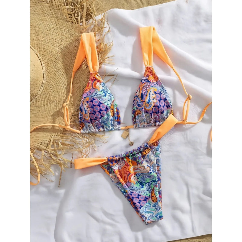 Printed Split Bikini – Sexy Women's Swimsuit for Beach Vacation