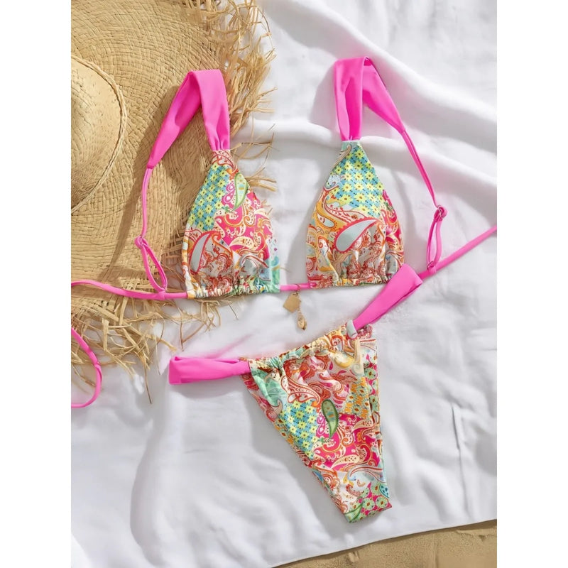 Printed Split Bikini – Sexy Women's Swimsuit for Beach Vacation