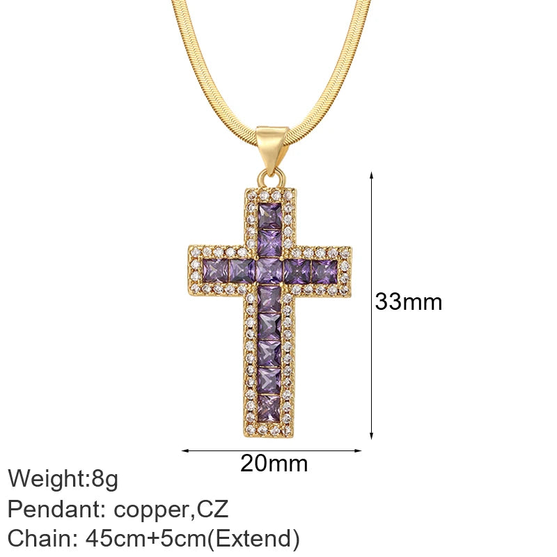 Gold Our Lady Cross Choker Necklace