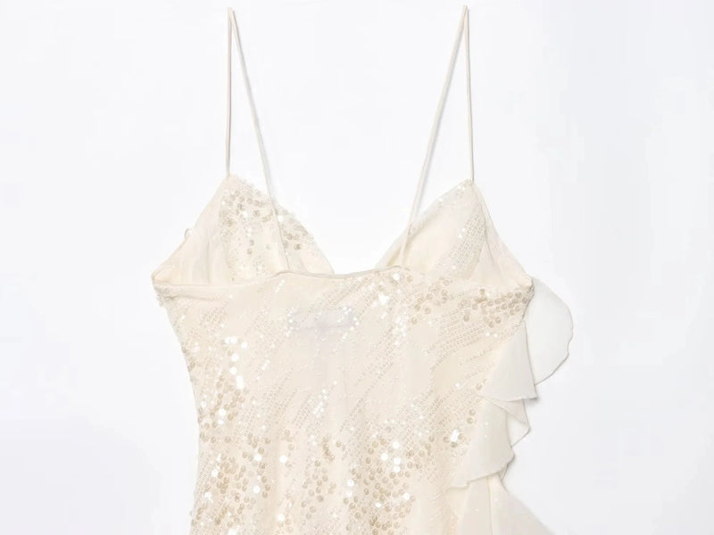 Sequined Tiered Mini Cami Dress
