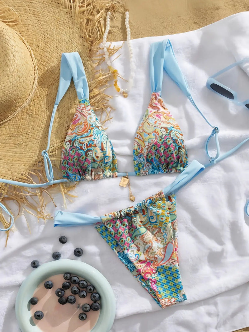 Printed Split Bikini – Sexy Women's Swimsuit for Beach Vacation