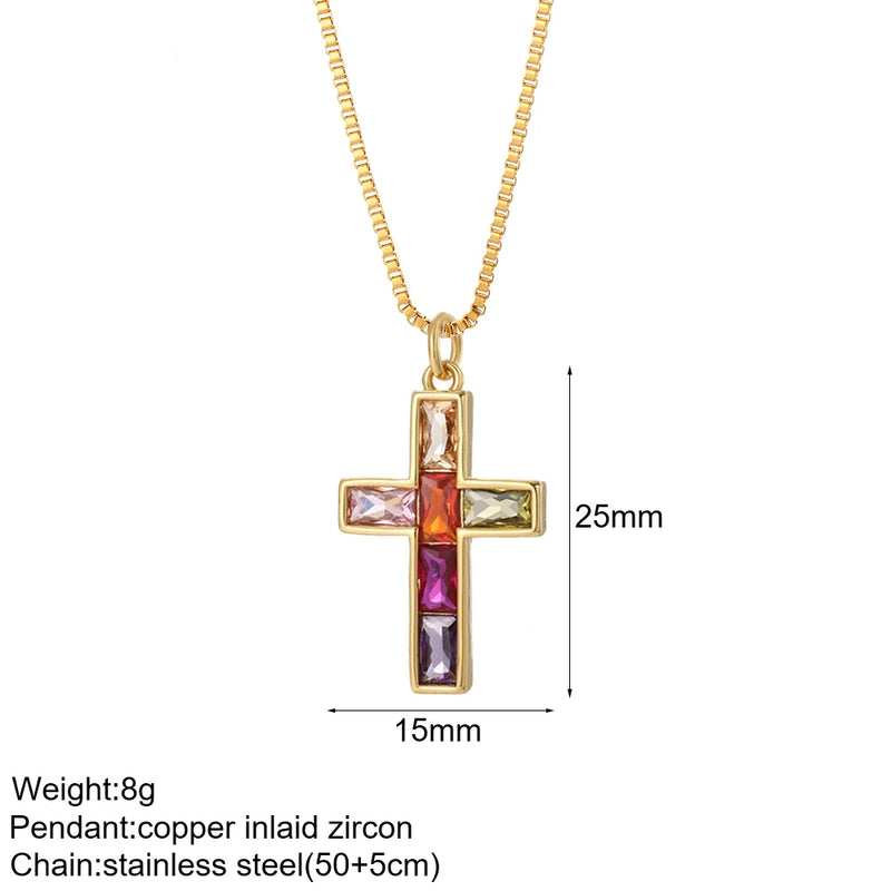 Gold Our Lady Cross Choker Necklace