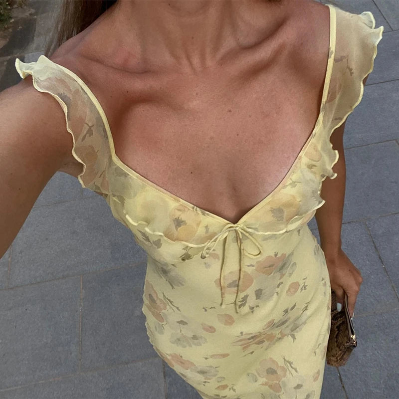 Fashion Women Floral Printed Maxi Dresses Sexy