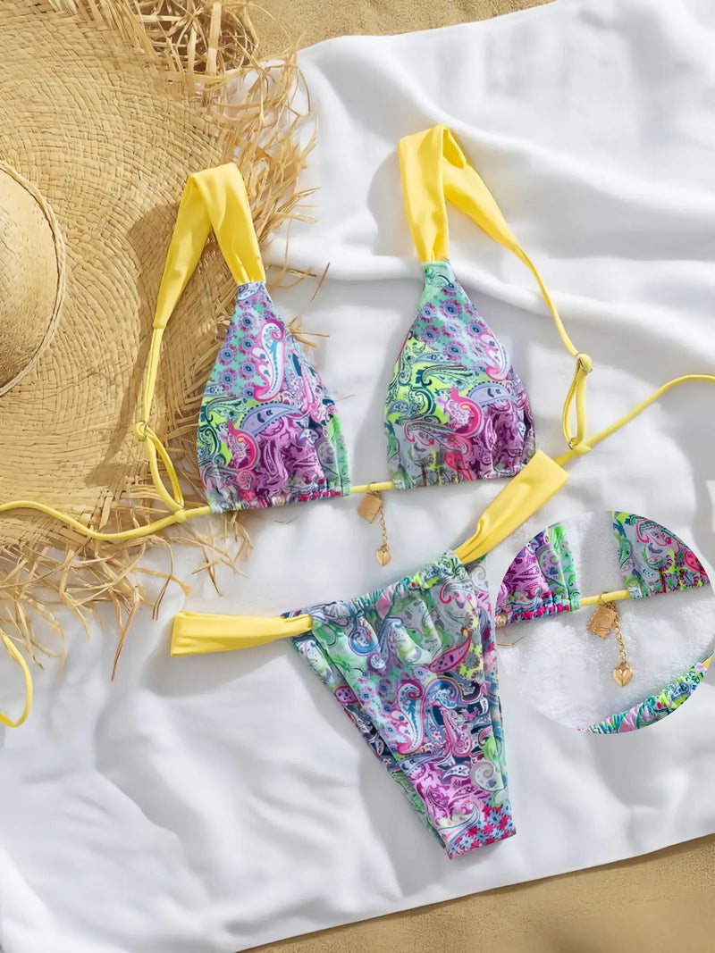 Printed Split Bikini – Sexy Women's Swimsuit for Beach Vacation