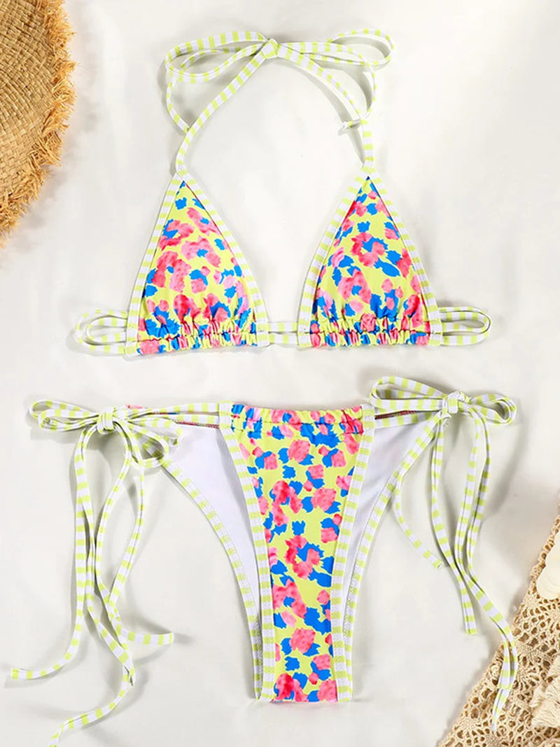 2025 Micro Bikini Set – Brazilian Thong Push-Up Swimwear