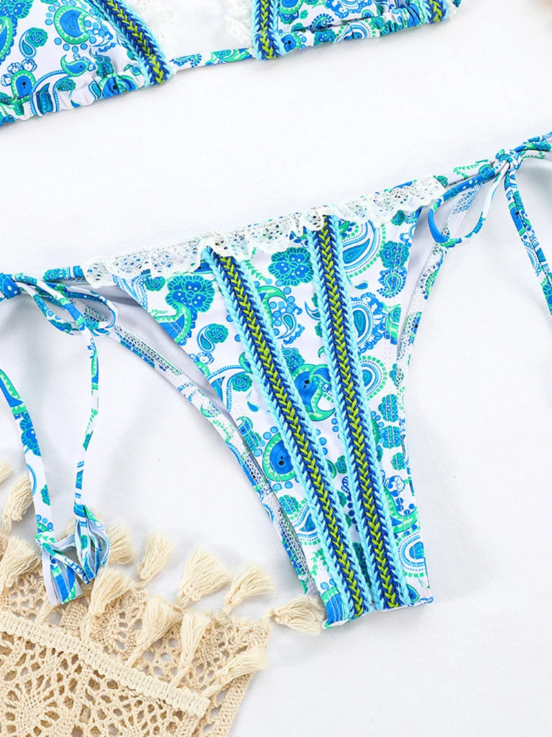 2025 Micro Bikini Set – Brazilian Thong Push-Up Swimwear