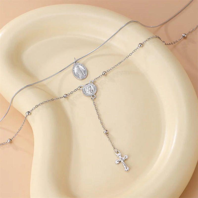 3-Piece Cross Pendant Necklace Set
