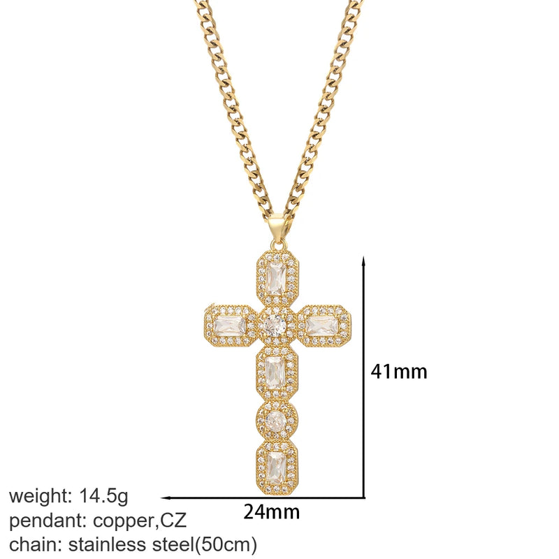 Gold Our Lady Cross Choker Necklace