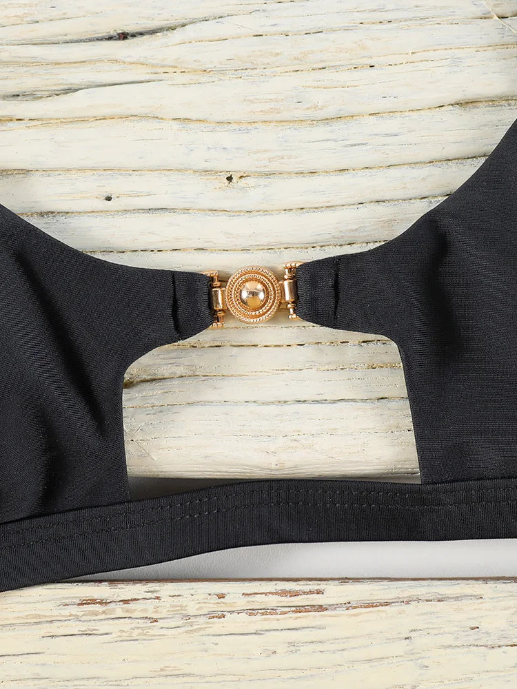 Miyouj High-Cut Push-Up Two-Piece Bikini – Black