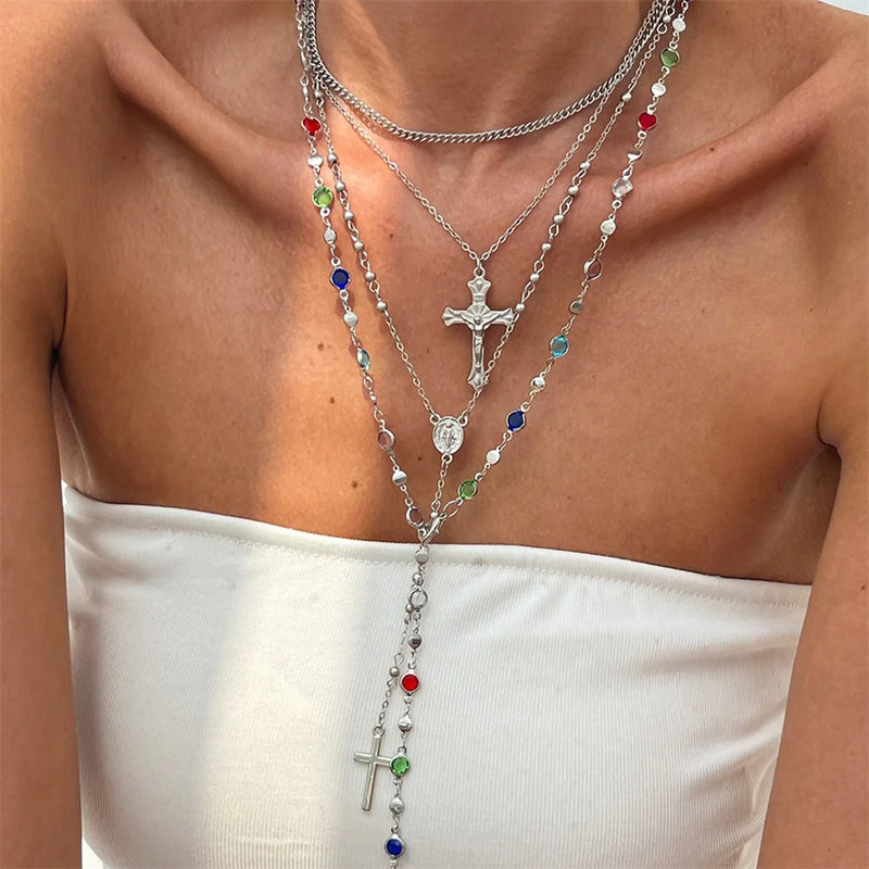 3-Piece Cross Pendant Necklace Set