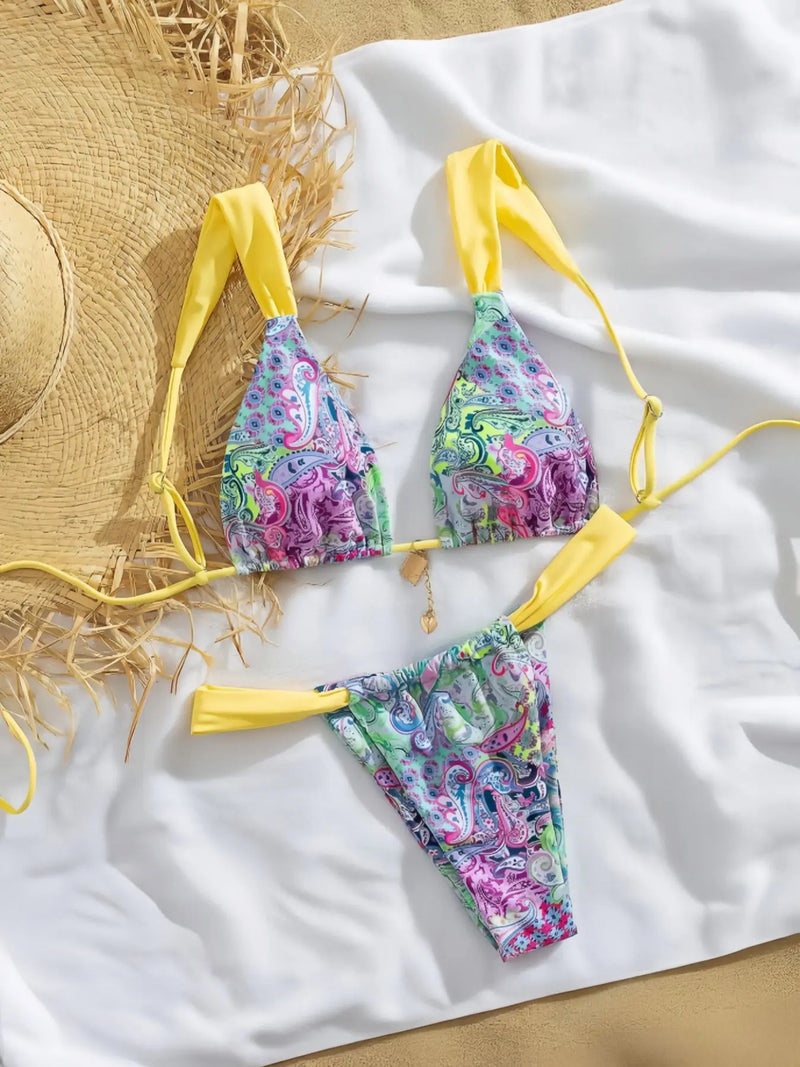 Printed Split Bikini – Sexy Women's Swimsuit for Beach Vacation