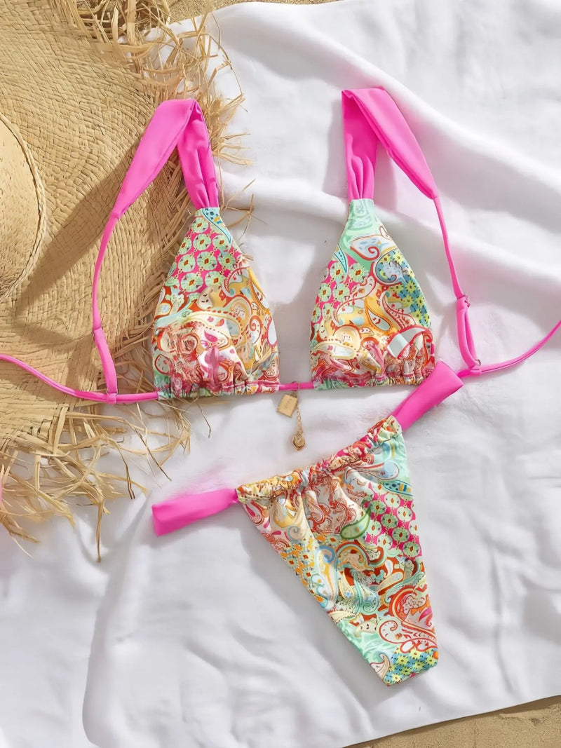 Printed Split Bikini – Sexy Women's Swimsuit for Beach Vacation