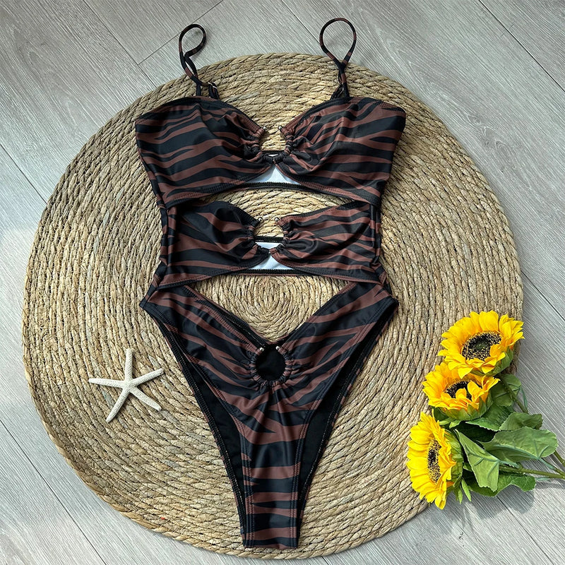 2024 Hollow - Out Push-Up Monokini