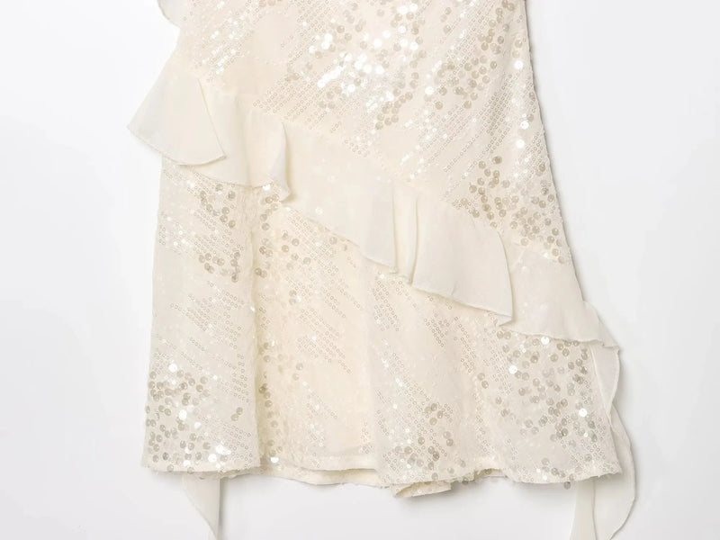 Sequined Tiered Mini Cami Dress