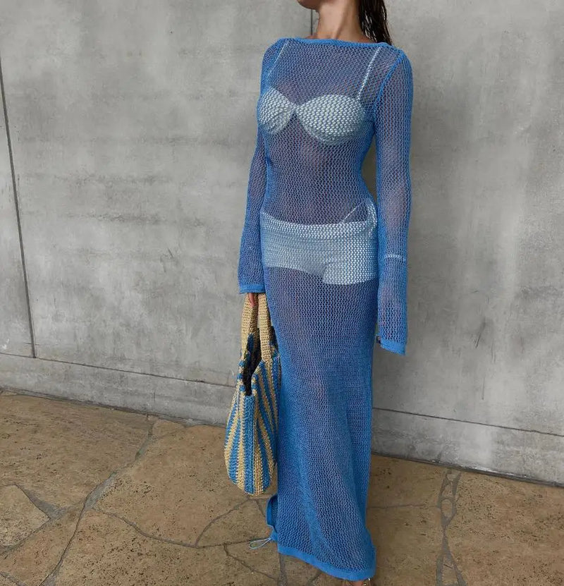 High-Quality Long Knit Bikini Cover-Up