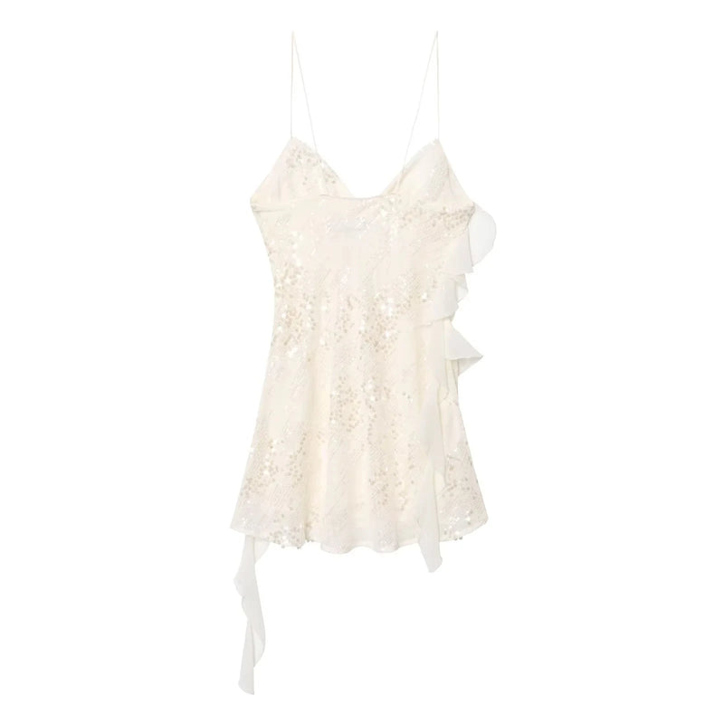 Sequined Tiered Mini Cami Dress