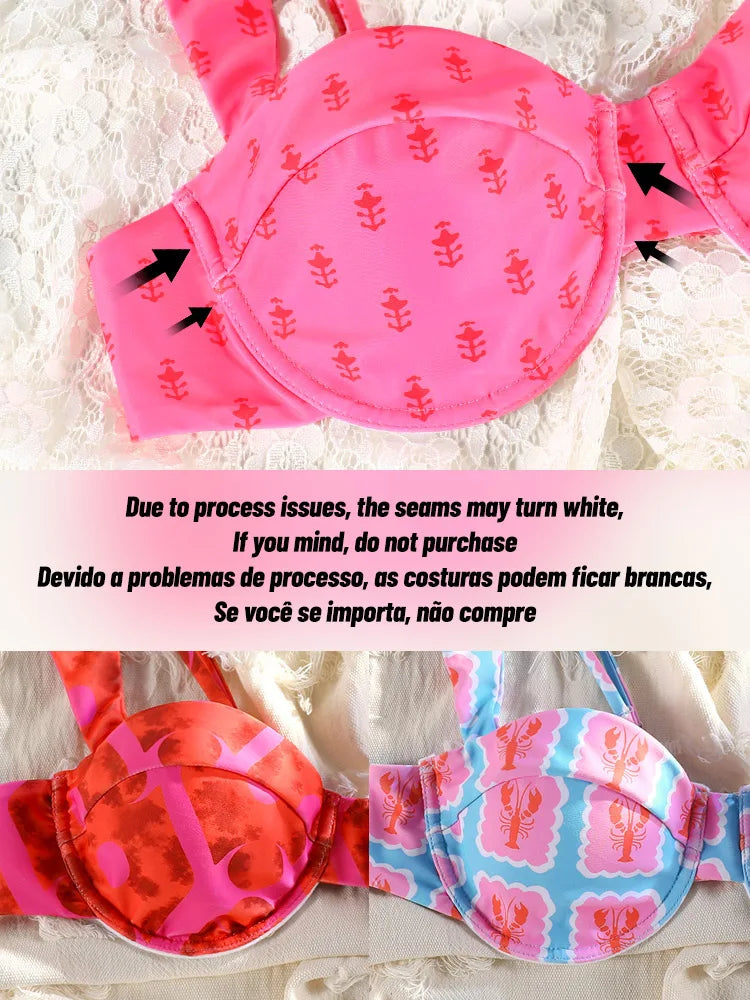 2025 Printed Bikini Set – Sexy Two-Piece Bandage Swimsuit for Women