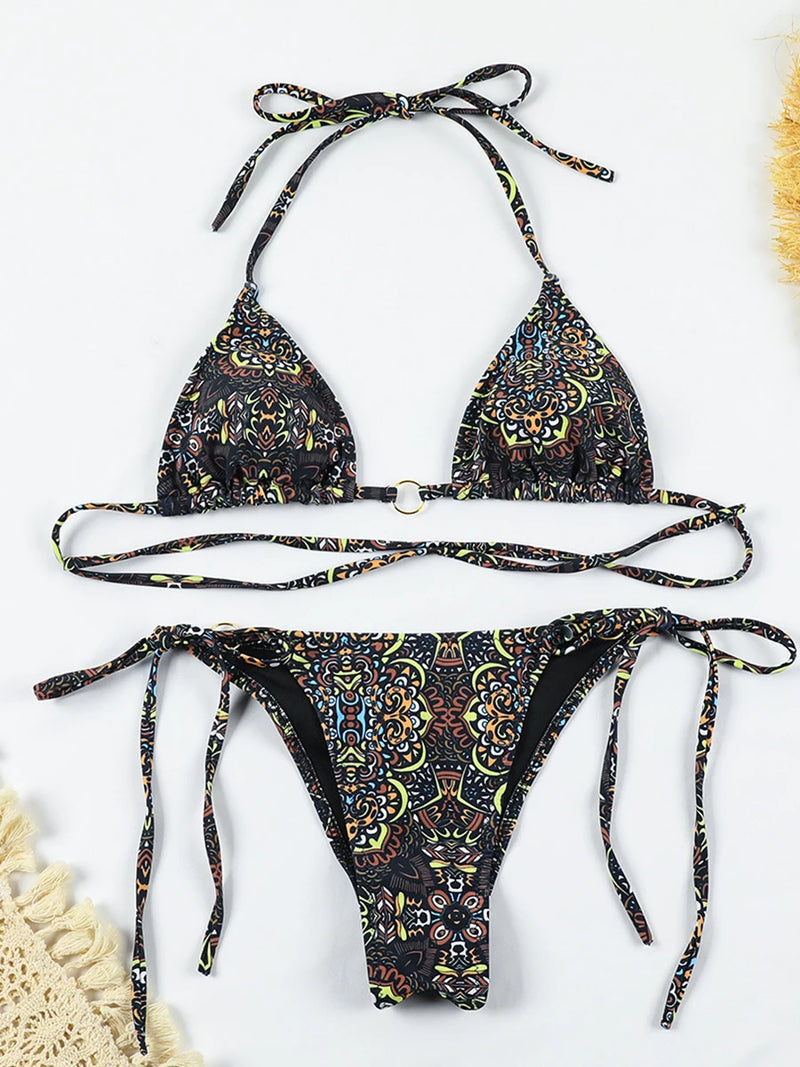 2025 Micro Bikini Set – Brazilian Thong Push-Up Swimwear